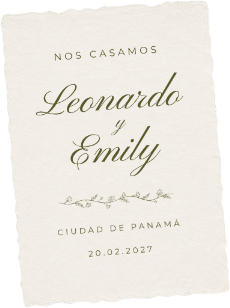 Nos casamos, Leonardo y Emily — Ciudad de Panamá, 20.02.2027